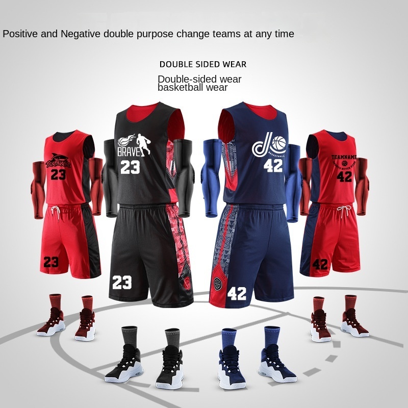 men tracksuit Double-sided basketball suit men's custom jersey game training suit breathable vest DIY basketball suit 220615, Black and white
men tracksuit Double-sided basketball suit men's custom jersey game training suit breathable vest DIY basketball suit 220615, Black and white