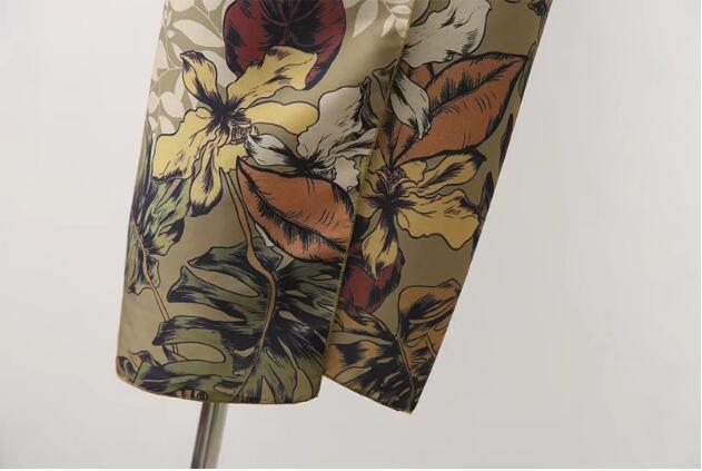 Sexy Flower Leaves Print Bow Tie Sashes Wrap Skirt Vintage Women High Waist Slim Fit Mid-Calf Long Pencil Skirts Holiday 220317