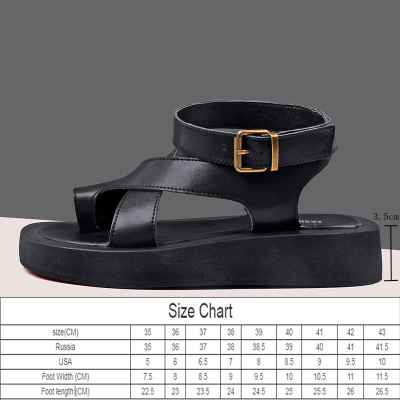 AIYUQI Sandals Women Genuine Leather Summer Clip Toe Sandals Ladies Roman Women Shoes Muffin Sandals 220418