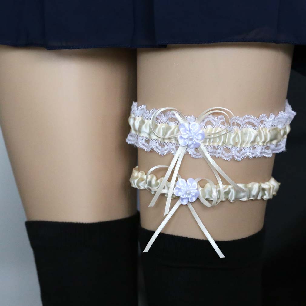 Elegant Dual Garter Belt Collection for Ladies - Chic Lace Design Suitable for Weddings and Events