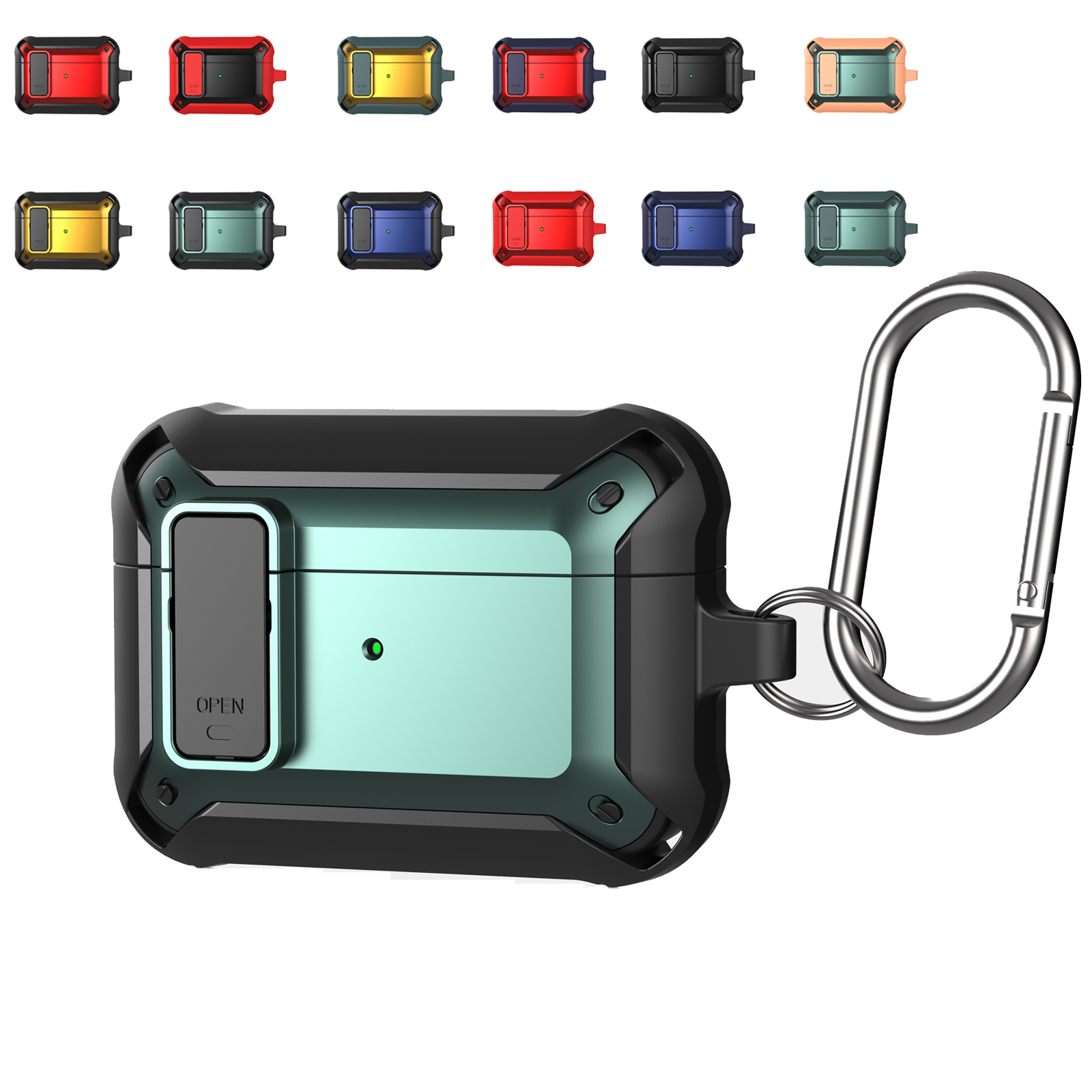 Lock Clip Switch Armor Protective Case Headphone Accessories For Apple AirPods Pro and Air Pods 3 3rd generation with keychain
Lock Clip Switch Armor Protective Case Headphone Accessories For Apple AirPods Pro and Air Pods 3 3rd generation with keychain
