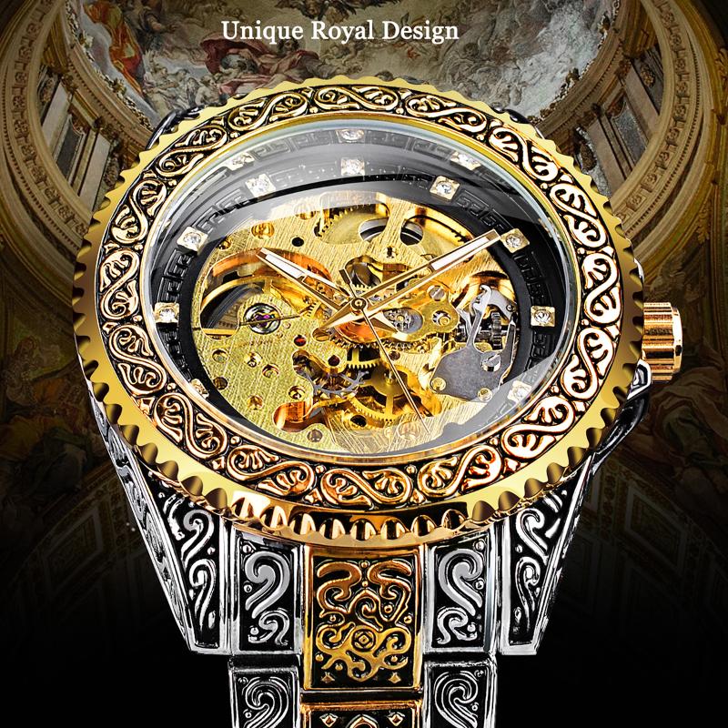 Wristwatches Forsining Mechanical Mens Watch Men Wristwatch Luxury Diamond Stainless Steel Skeleton Automatic Watches Gold Relogio Masculino, Gmt1213-2
Wristwatches Forsining Mechanical Mens Watch Men Wristwatch Luxury Diamond Stainless Steel Skeleton Automatic Watches Gold Relogio Masculino, Gmt1213-2