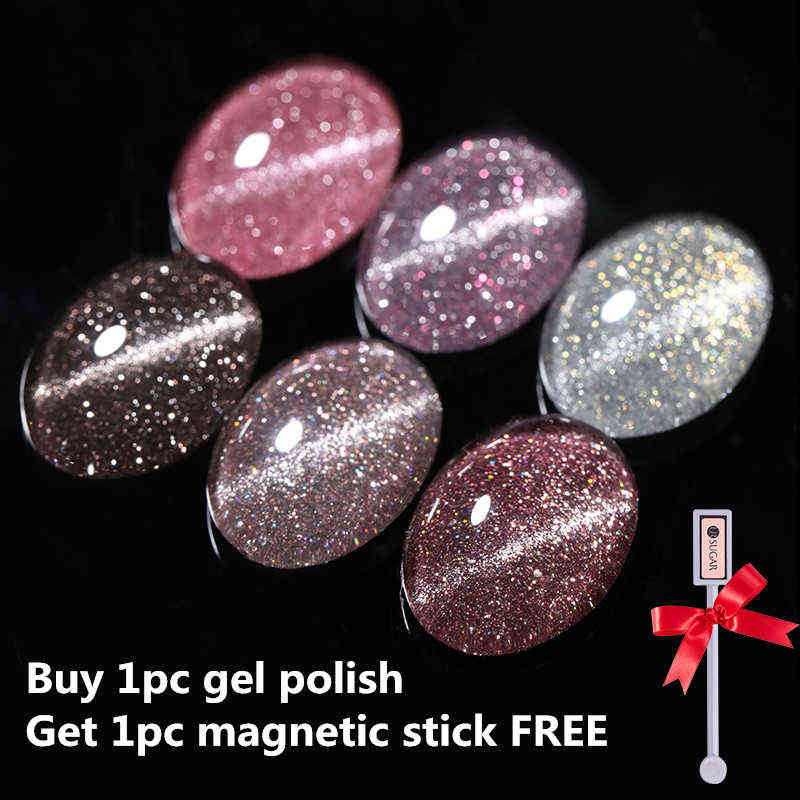 NXY Nail Gel 2pcs Set Reflective Glitter Cat Magnetic Polish Shiny Iridescent Holo Silver Soak Off Uv Led for Nails Design 0328