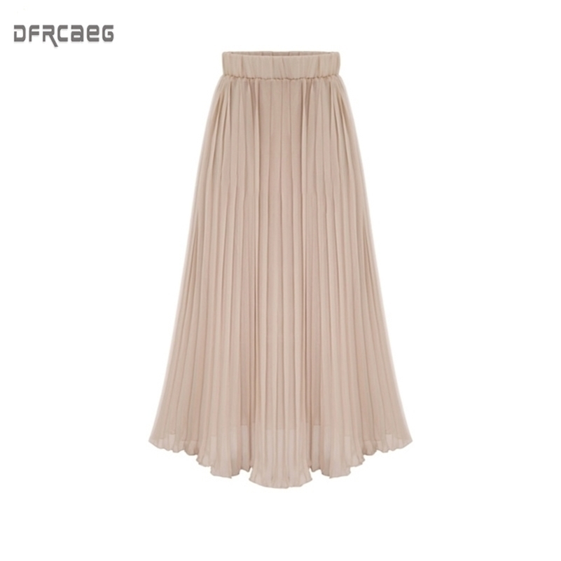 Summer Arrivals Euro Style Midi Pleated Skirt For Women Black White Beige Pink Chiffon Skirts Elastic Waist Saia Y200326
Summer Arrivals Euro Style Midi Pleated Skirt For Women Black White Beige Pink Chiffon Skirts Elastic Waist Saia Y200326