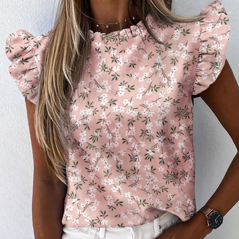Ruffle Floral Print Elegant Women Blouse O-Neck Summer Womens Tops And Blouses Shirts 2022 Ladies Women, Blue
Ruffle Floral Print Elegant Women Blouse O-Neck Summer Womens Tops And Blouses Shirts 2022 Ladies Women, Blue