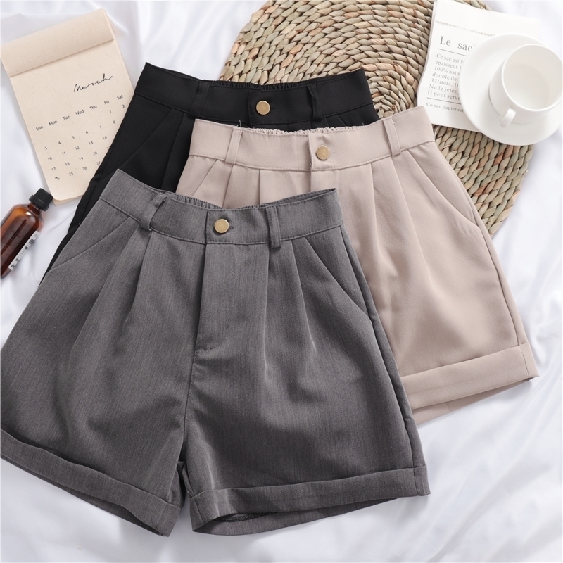 Summer Short High Waist Office Wear Casual Wide Leg Suit Shorts Korean Fashion Spring Ladies Shorts Feminino Y200403, Khaki
Summer Short High Waist Office Wear Casual Wide Leg Suit Shorts Korean Fashion Spring Ladies Shorts Feminino Y200403, Khaki