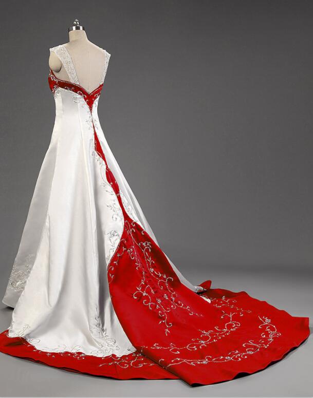 Vintage White and Navy Blue Wedding Dresses Retro Stain Beaded Embrodiery Gothic Two Tone Country Bridal Gown Vestido de noiva