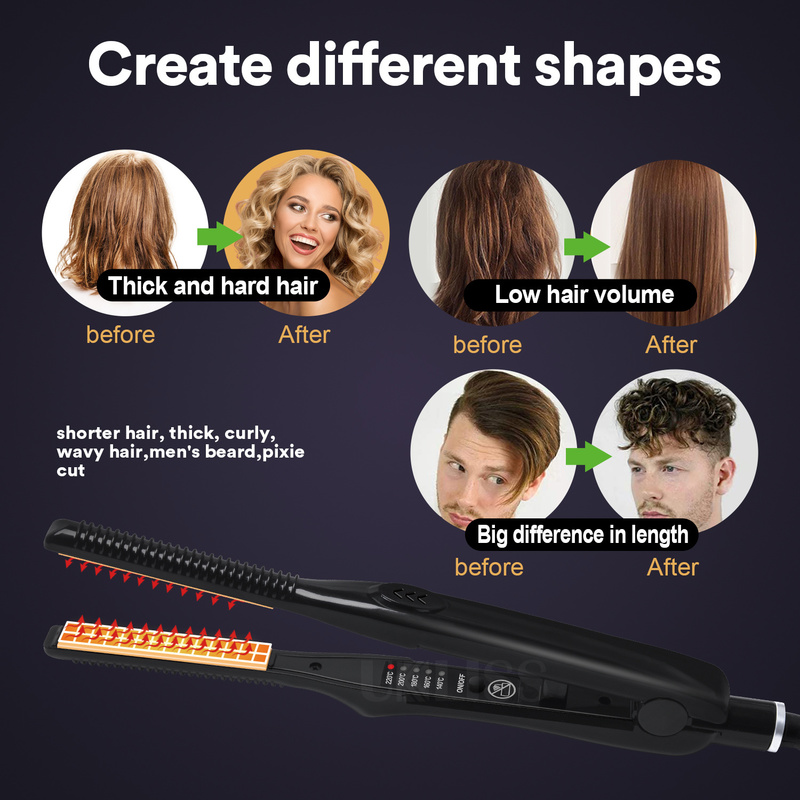 2 In 1 Hair Straightener Curler Short Hair Mini Hair Straightening Small Flat Iron Men Beard Straightening Thinnest Wool Curls 220623