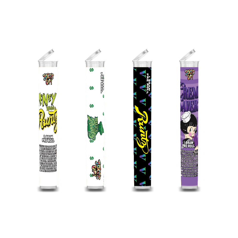 Plastic doob tube mini bottle CR pre roll tube packaging Jokes up Runtz prerolls joint tubes with stickers customized labels
Plastic doob tube mini bottle CR pre roll tube packaging Jokes up Runtz prerolls joint tubes with stickers customized labels
