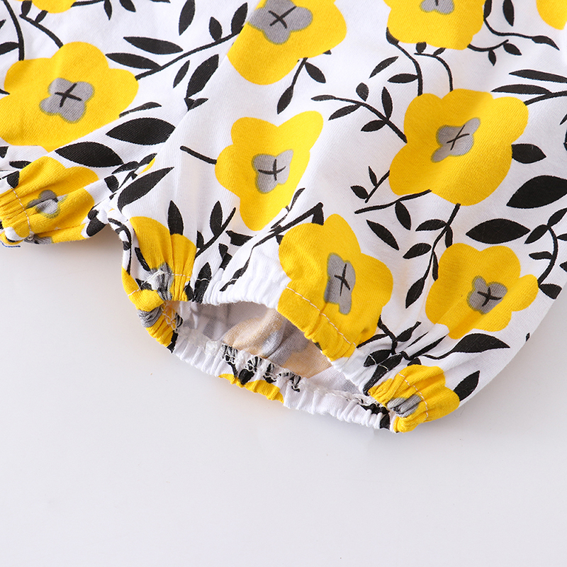 Baby Girl Summer Clothes Set Fashion born Infant Knitting Cotton Ruffles Romper Shorts Bow Headband 3Pcs For Toddler Outfits 220509