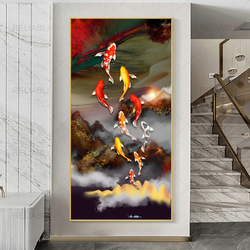 Modern Koi Fish Mountain Landscape Posters and Prints Big Size Canvas Painting Wall Pictures for Living Room Home Decor No Frame
Modern Koi Fish Mountain Landscape Posters and Prints Big Size Canvas Painting Wall Pictures for Living Room Home Decor No Frame