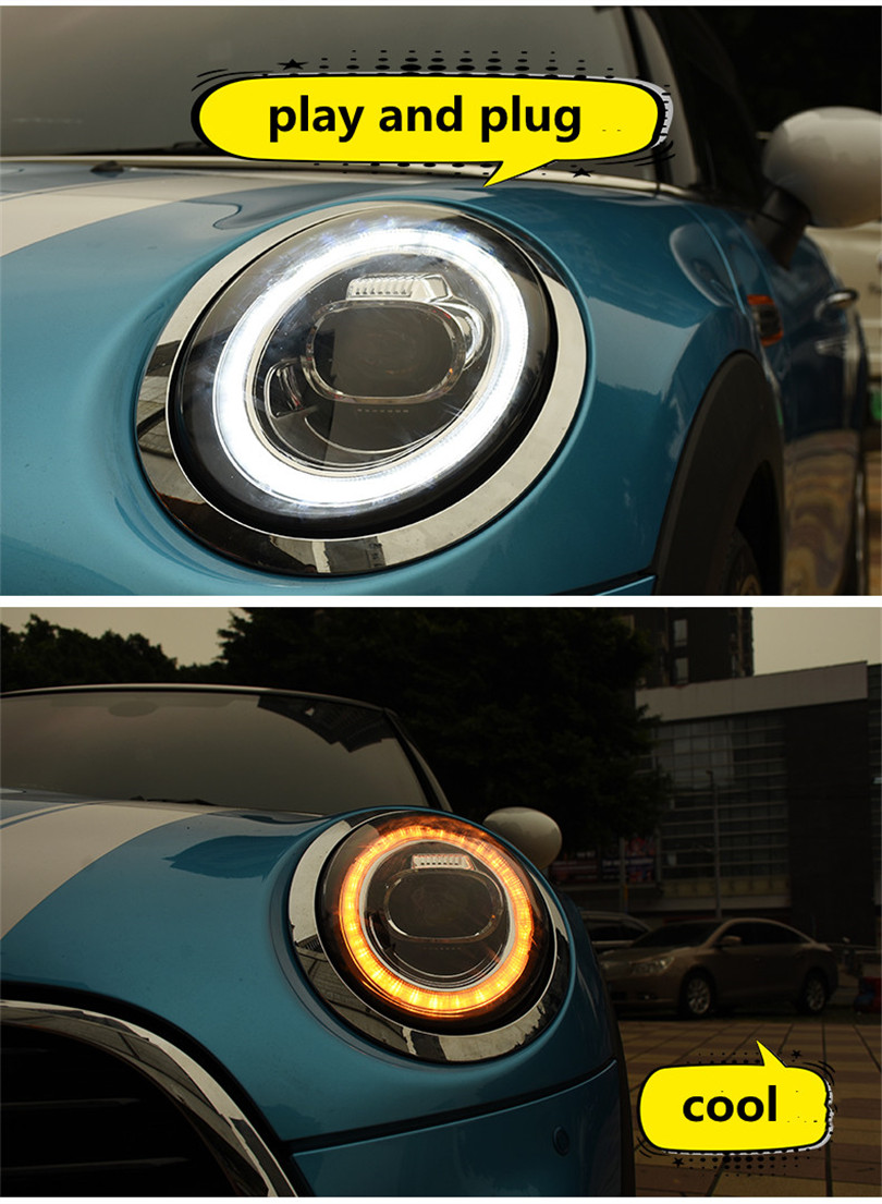LED front lights For MINI F56 2014-19 F54 F55 F57 R60 Full LED Lens Turn Signal Head Light daytime running lamp