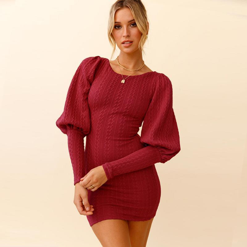 Casual Dresses 2022 Autumn Winter Women' Slim O Neck Knitted Skirt Sexy Solid Color Lantern Sleeve Sweater Dress, Black
Casual Dresses 2022 Autumn Winter Women' Slim O Neck Knitted Skirt Sexy Solid Color Lantern Sleeve Sweater Dress, Black