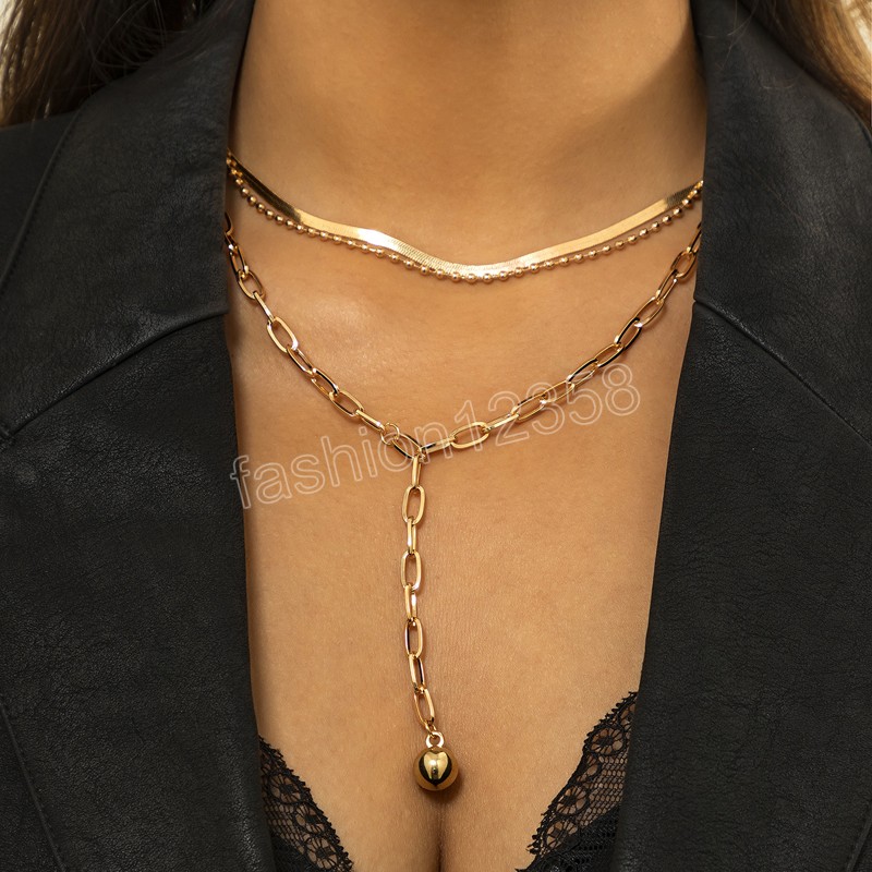 Vintage Flat Snake Chain Bead Necklace Women Fashion Gold Metal Ball Pendant Hollow Cross Clavicle Necklaces Girls Jewelry
Vintage Flat Snake Chain Bead Necklace Women Fashion Gold Metal Ball Pendant Hollow Cross Clavicle Necklaces Girls Jewelry