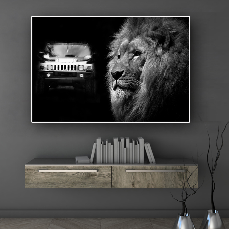 Wall Art Lion Canvas Painting Black and White Car Wild Animals Posters and Prints Modern Wall Picture Living Room Cuadros Decor
Wall Art Lion Canvas Painting Black and White Car Wild Animals Posters and Prints Modern Wall Picture Living Room Cuadros Decor