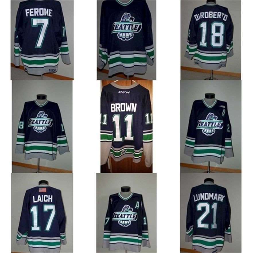 MThr Custom Mens Womens Kids WHL Seattle Thunderbirds 7 Paul Ferone 18 Torrey DiRoberto 21 Jamie Lundmark Ice Hockey Jerseys Goalit Cut, 11 brown
MThr Custom Mens Womens Kids WHL Seattle Thunderbirds 7 Paul Ferone 18 Torrey DiRoberto 21 Jamie Lundmark Ice Hockey Jerseys Goalit Cut, 11 brown