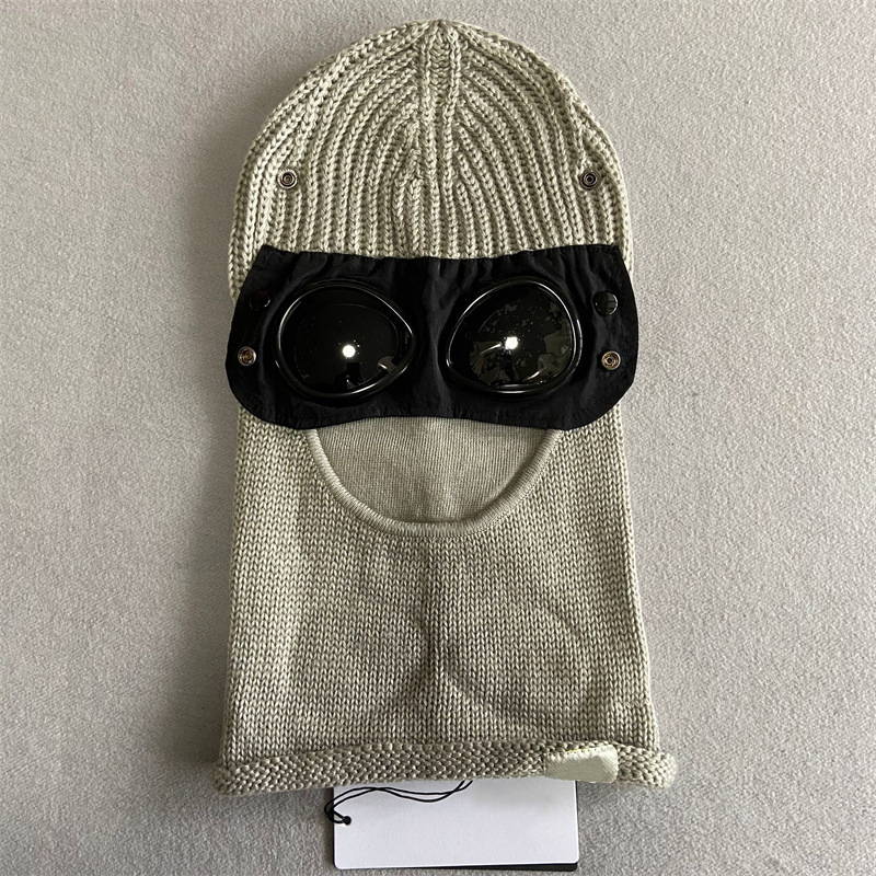Goggle Balaclava Extra Fine Merino Wool Beanie Knit Hat Men Cap Outdoor Windbreak Hood Retains Heat Skull Caps Black Army Green
