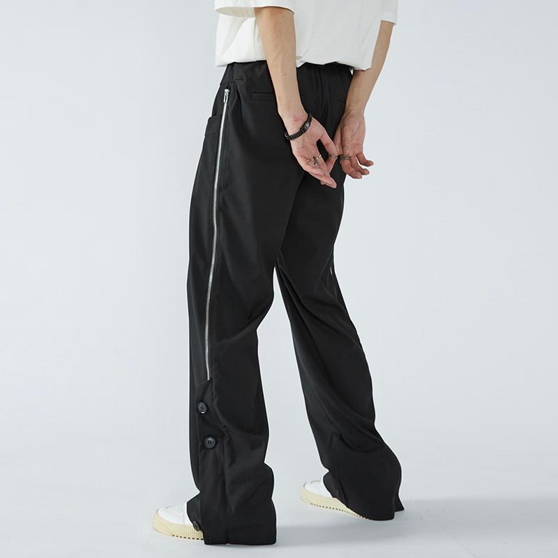 Men's Pants Side Long Zipper Ankle Button Straight Black Mens Casual Trousers Wide Leg Retro Harajuku Streetwear Loose Oversized Track Pants
Men's Pants Side Long Zipper Ankle Button Straight Black Mens Casual Trousers Wide Leg Retro Harajuku Streetwear Loose Oversized Track Pants