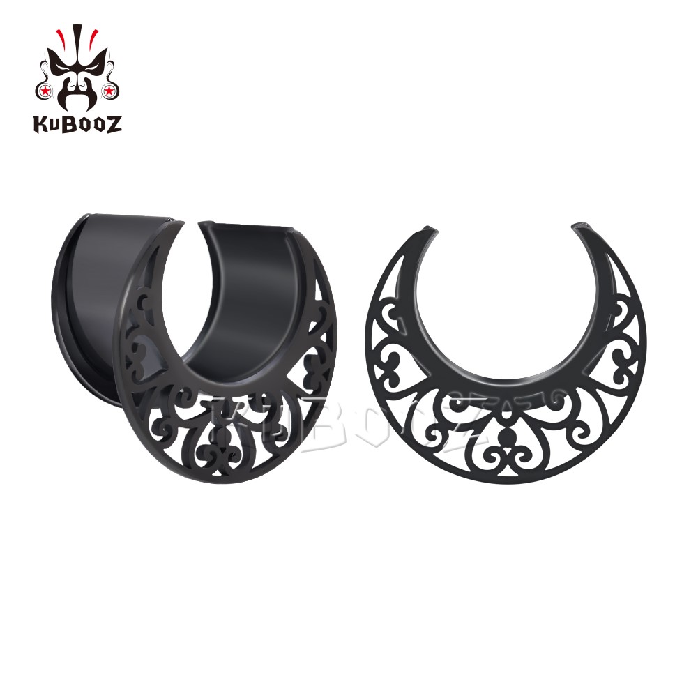 

KUBOOZ Stainless Steel Notched Cutout Flower Pattern Ear Tunnels Plugs Body Piercing Jewelry Earring Gauges Stretchers Expanders Wholesale 8mm to 16mm 30PCS