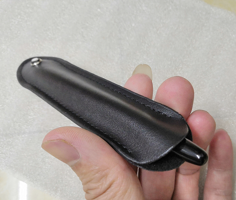 wholesale promotion PU Leather Pen Bag high quality Black pencil case for single pen