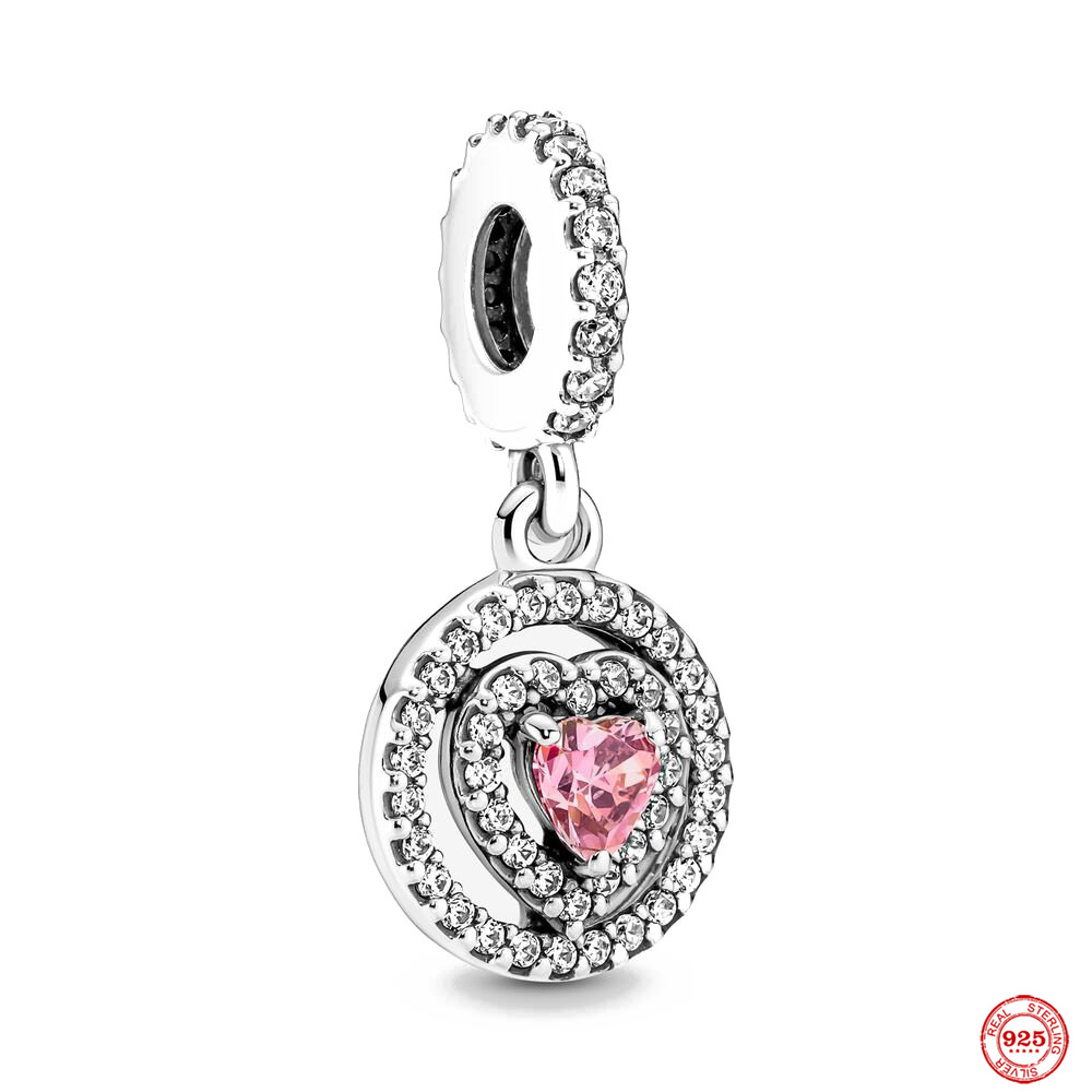 New 925 Sterling Silver Adorable Baby Pacifier Beaded Pendant For S925 Snake Bracelet Sparking Heart Pendant Boys Girls DIY Jewelry Gifts