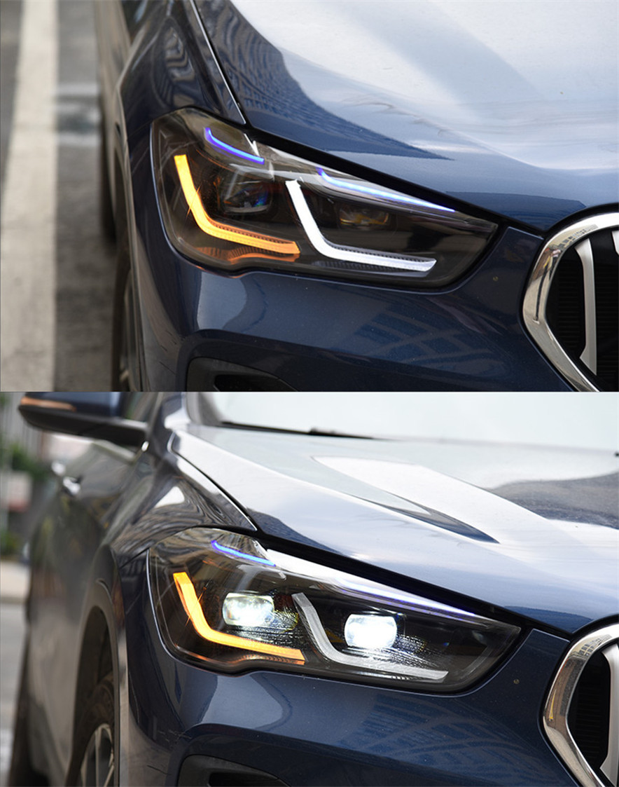 Front Head Lights For X1 F48 20 17-20 21 LED Headlights Blue DRL Turn Signal High Beam Angel Eyes Parking Light