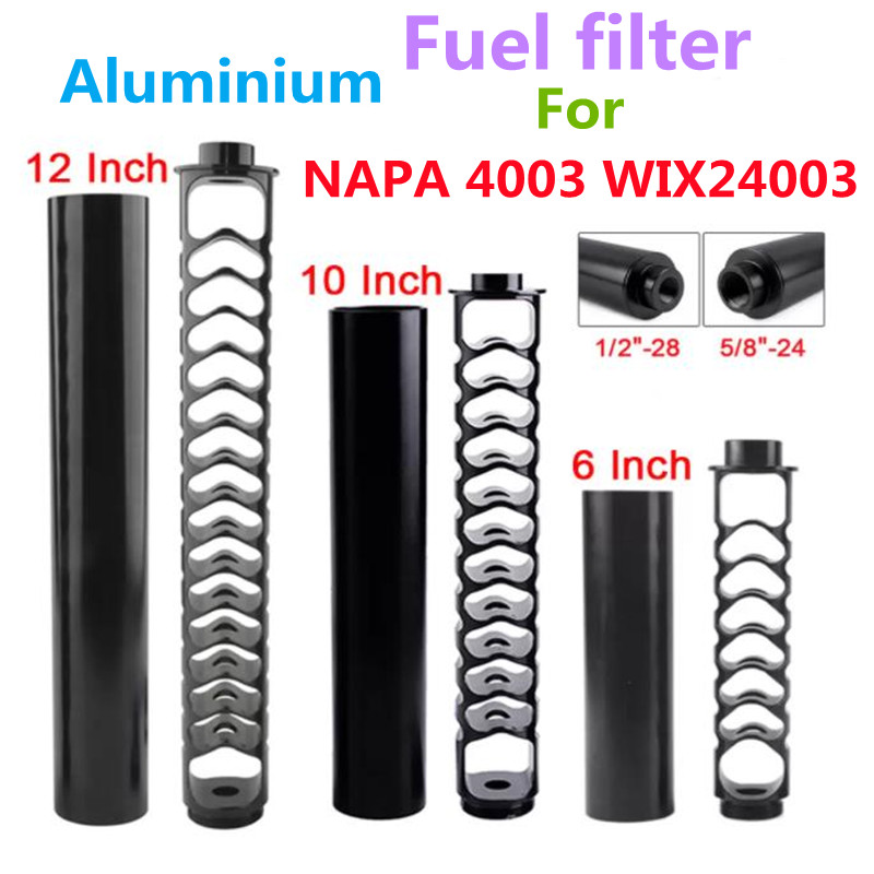 Aluminum Car Oil Fuel Filters Solvent Trap 6" 10" 12Inch 1/2-28 5/8-24 Single Core for Cars NAPA 4003 WIX 24003
Aluminum Car Oil Fuel Filters Solvent Trap 6" 10" 12Inch 1/2-28 5/8-24 Single Core for Cars NAPA 4003 WIX 24003