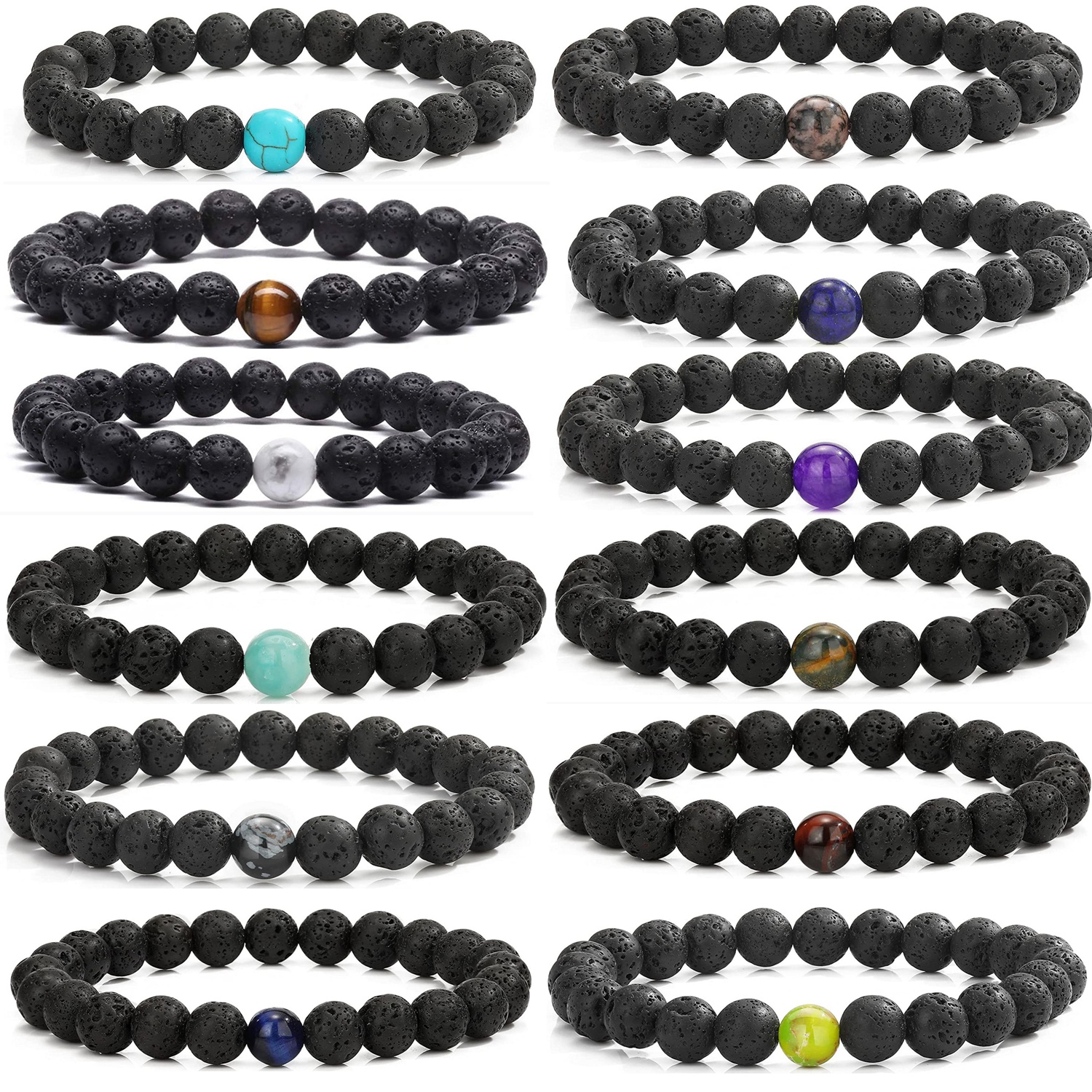 8MM Black Lava Rock Stone Bead Strand Essential Oils Anxiety Aromatherapy Diffuser Elastic Stretch Yoga Stress Relief Bracelets Jewelry
8MM Black Lava Rock Stone Bead Strand Essential Oils Anxiety Aromatherapy Diffuser Elastic Stretch Yoga Stress Relief Bracelets Jewelry