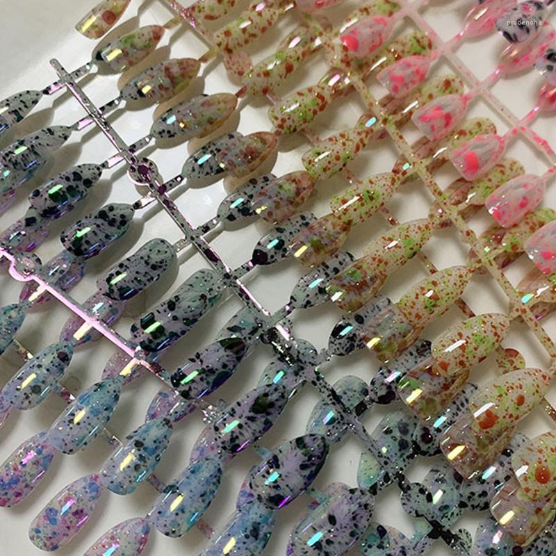 False Nails 24pcs Wholesales Fake Aurora Eggshell Sharp Nail Tips Graffiti Finger DIY Art With Jelly Gum Prud22, No.7
False Nails 24pcs Wholesales Fake Aurora Eggshell Sharp Nail Tips Graffiti Finger DIY Art With Jelly Gum Prud22, No.7
