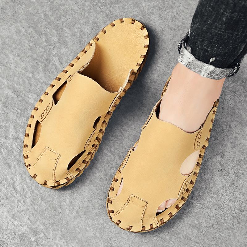 Sandals 2022 Brand Design Mens Fashion Summer Leather Slip On Flats Slides For Men Outdoor Beach Walking Trekking Shoes, Beige
Sandals 2022 Brand Design Mens Fashion Summer Leather Slip On Flats Slides For Men Outdoor Beach Walking Trekking Shoes, Beige