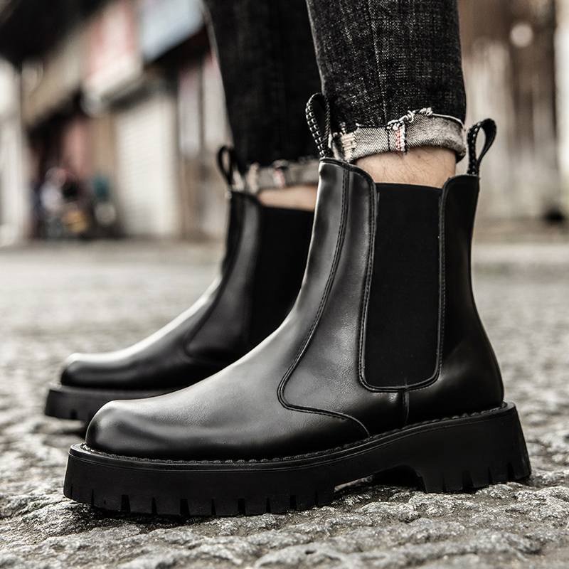 Chelsea Boots Men Shoes Solid Color PU Leather Ankle Casual Fashion Round Toe Elastic Bands on Both Sides Retro Trend Heightening Thick Sole Martin Boots DP414, Clear
Chelsea Boots Men Shoes Solid Color PU Leather Ankle Casual Fashion Round Toe Elastic Bands on Both Sides Retro Trend Heightening Thick Sole Martin Boots DP414, Clear