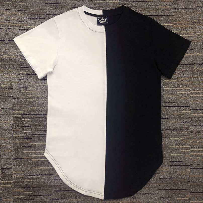 Half Black White New Designer Top Summer Extended T-shirt Hip Hop Street Fashion Casual Short Sleeve T-shirt Men Y200930, Red
Half Black White New Designer Top Summer Extended T-shirt Hip Hop Street Fashion Casual Short Sleeve T-shirt Men Y200930, Red