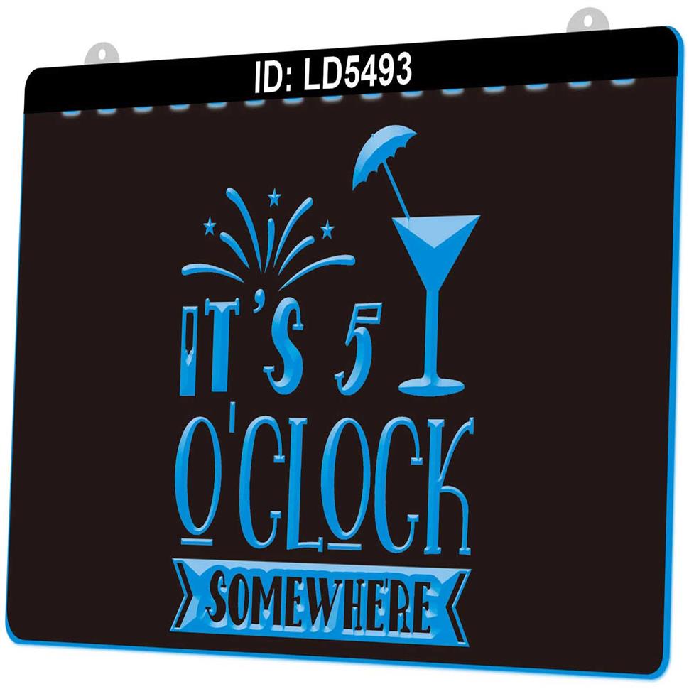 LD5493 It's 5 O'clock Somewhere Cocktails 3D Engraving LED Light Sign Whole Retail234c
LD5493 It's 5 O'clock Somewhere Cocktails 3D Engraving LED Light Sign Whole Retail234c
