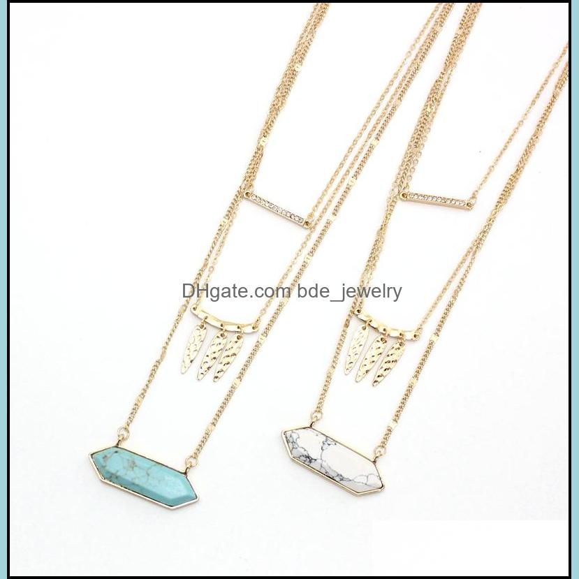 Pendant Necklaces Mtilayer Hexagon Turquoise Kallaite Howlite Natural Stone Gold Chain Geometric Accessories Jewelry Drop Bdejewelry Dhpac
Pendant Necklaces Mtilayer Hexagon Turquoise Kallaite Howlite Natural Stone Gold Chain Geometric Accessories Jewelry Drop Bdejewelry Dhpac
