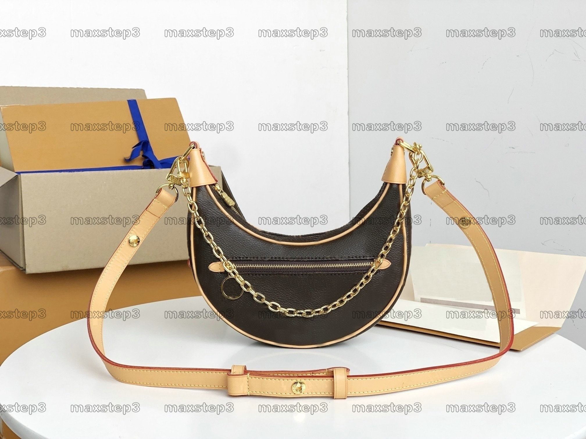 Fashion Loop Half-Moon Monograms Baguette Designer Women Bag Croissant Chain Purse Clutch Crossbody Handbag Shoulerbag M81098
Fashion Loop Half-Moon Monograms Baguette Designer Women Bag Croissant Chain Purse Clutch Crossbody Handbag Shoulerbag M81098