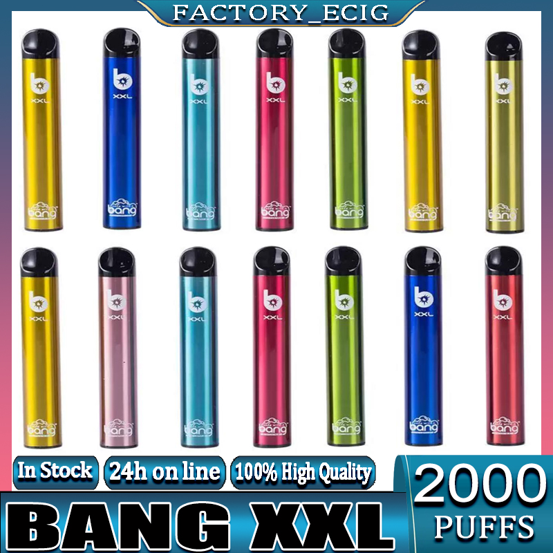 Bang XXL 2000 Puffs Device Disposable Electronic Cigarettes Vape Pen 800mAh Battery 2% 5% 6% 20mg 50mg 60mg Pods Prefilled Vapors Kit Delivery Duty Paid
Bang XXL 2000 Puffs Device Disposable Electronic Cigarettes Vape Pen 800mAh Battery 2% 5% 6% 20mg 50mg 60mg Pods Prefilled Vapors Kit Delivery Duty Paid