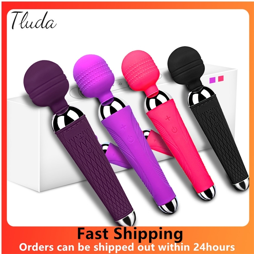 Wireless Dildos AV Vibrator Magic Wand for Women Clitoris Stimulator USB Rechargeable Massager Sex Toys Muscle Adults 220317