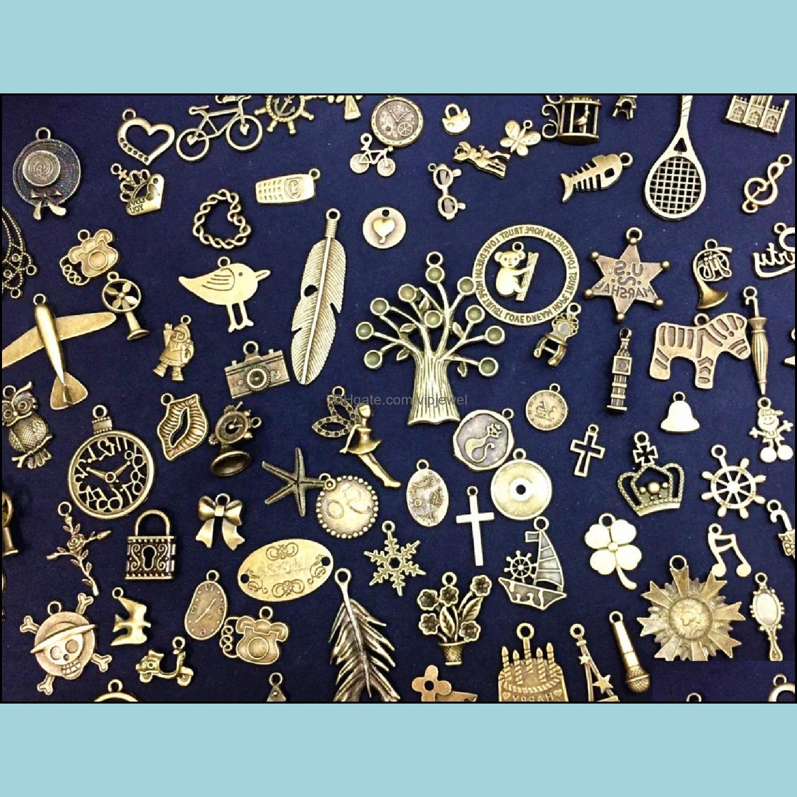 Other Jewelry Findings Components Diy Handmade Materials Antique Small Accessories Wholesale 96 Models Mix Necklace Dhqno