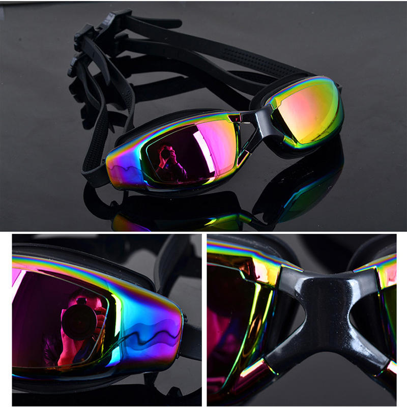 Waterproof UV Anti Fog Swimming Goggles Swim Glasses Professional Swiming Pool Diving Water Eyewear Adult Electroplating HD Lens 220401