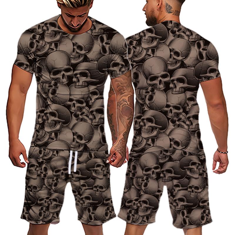 Men's Tracksuits Skull Print Short Sleeve Two Pieces Set Men's Sets Tracksuit Streetwear Casual Mens T-Shirt Shorts ClothingMen's Men'sM, Tx-041119
Men's Tracksuits Skull Print Short Sleeve Two Pieces Set Men's Sets Tracksuit Streetwear Casual Mens T-Shirt Shorts ClothingMen's Men'sM, Tx-041119