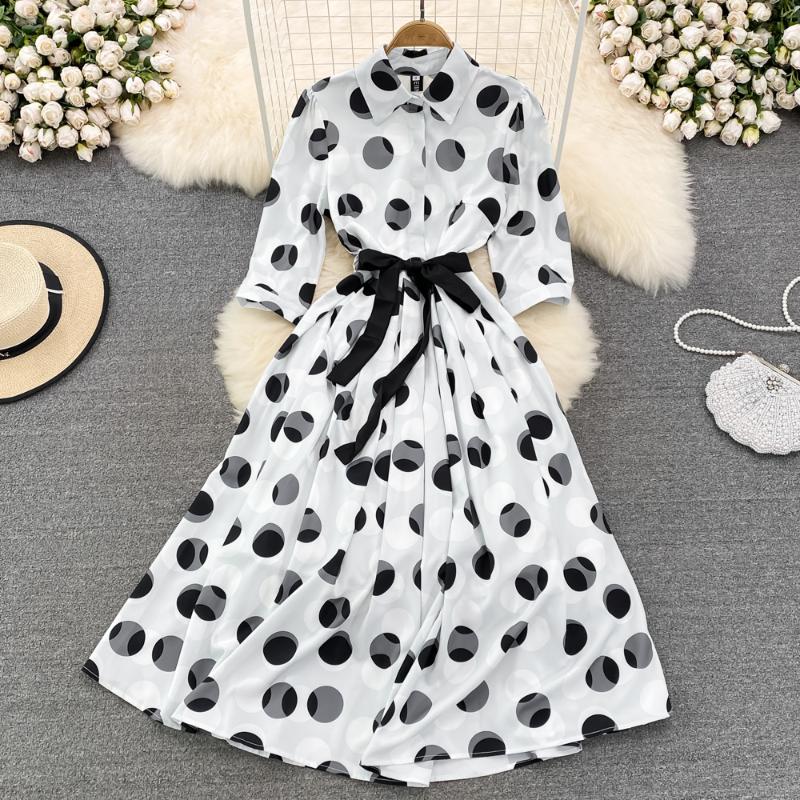 Casual Dresses French Style -neck Waist Thin A-line Polka Dot Dress Fashion Temperament Elegant High Ankle-Length DressCasual CasualCasual, White
Casual Dresses French Style -neck Waist Thin A-line Polka Dot Dress Fashion Temperament Elegant High Ankle-Length DressCasual CasualCasual, White