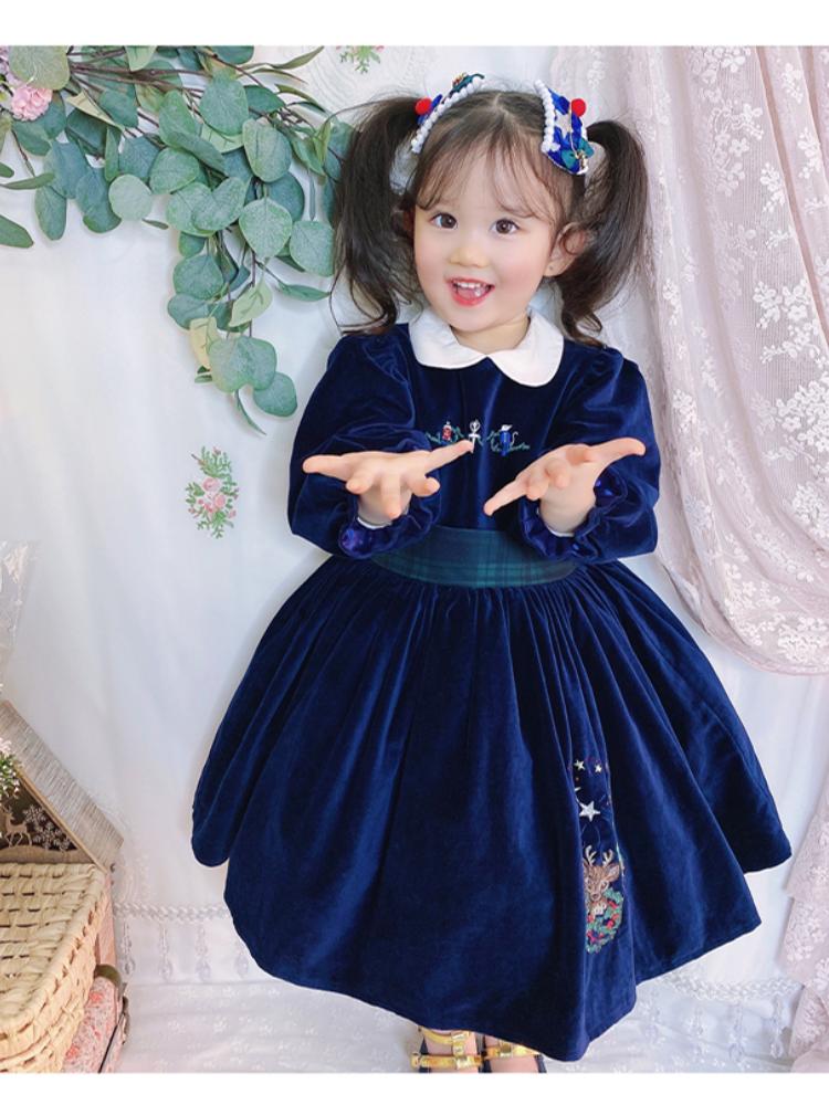 Girl's Dresses 1-10years Winter Girl Dress Embroidered Princess Blue Velvet Petal Collar Spanish Children Girls Eid Christmas DressGirl's
Girl's Dresses 1-10years Winter Girl Dress Embroidered Princess Blue Velvet Petal Collar Spanish Children Girls Eid Christmas DressGirl's