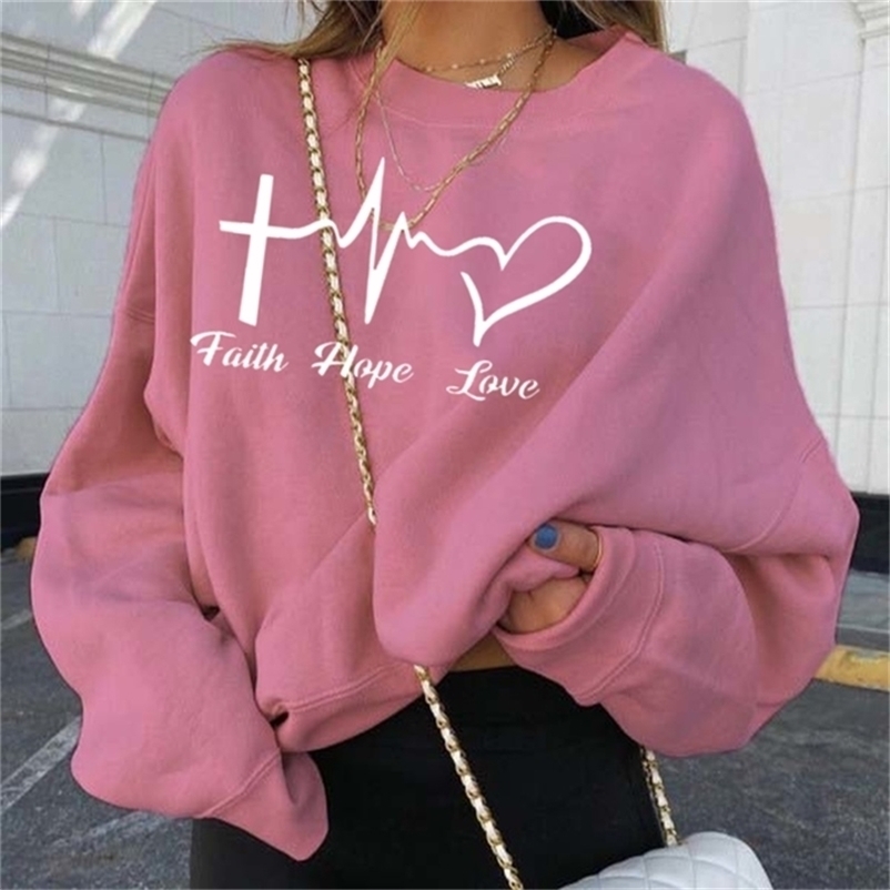 Sweatshirt Women Long Sleeve Sweatshirts Streetwear Fashion Autumn Winter Letter Print Pullover Tops L22081