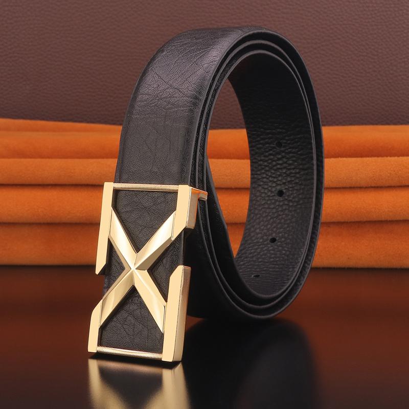 Belts High Quality X Letter Designer Men Genuine Leather Slide Buckle Full Grain Trousers Fashion Cowhide Waist Straps, Black
Belts High Quality X Letter Designer Men Genuine Leather Slide Buckle Full Grain Trousers Fashion Cowhide Waist Straps, Black