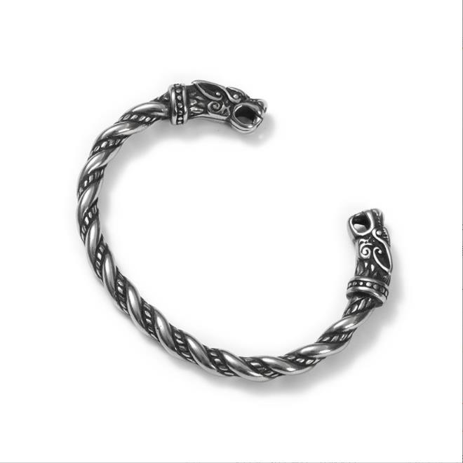 Men's Bangle Stainless Steel Nordic Viking Norse Dragon Bracelet Men Wristband Cuff Bracelets