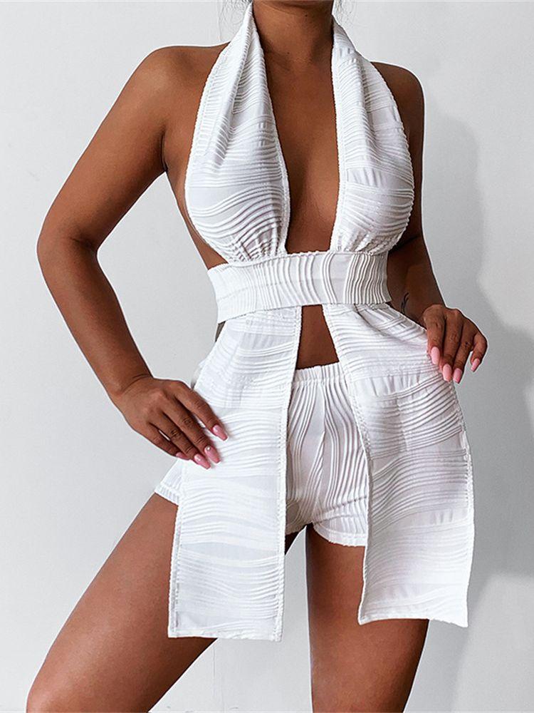 Women' Tracksuits V-Neck Low Cut Halter Women Fashion Suit Tank Top Shorts White Two Piece Set 2022 Summer Y2K Vacation Beach Wear OutfitsW
Women' Tracksuits V-Neck Low Cut Halter Women Fashion Suit Tank Top Shorts White Two Piece Set 2022 Summer Y2K Vacation Beach Wear OutfitsW