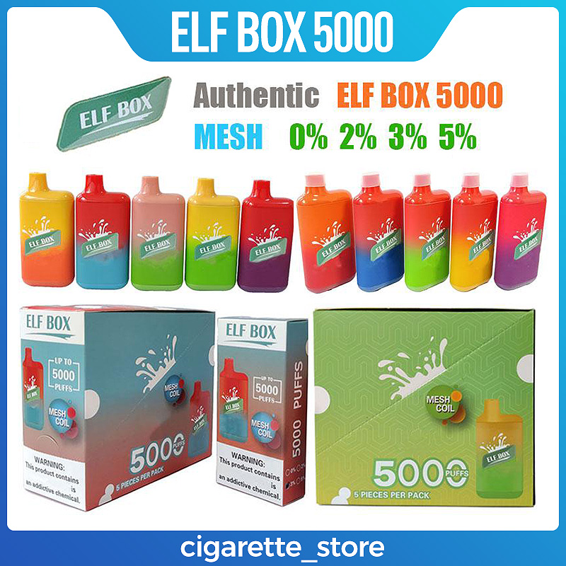 Original Elf Box 5000Puffs Disposable E cigarette Vape Pen Mesh Coil 12ml Pre-filled 0/2/3/5% Pod 650mah Rechargeable Battery Cartridge Pod Device Vaporizer vapes
Original Elf Box 5000Puffs Disposable E cigarette Vape Pen Mesh Coil 12ml Pre-filled 0/2/3/5% Pod 650mah Rechargeable Battery Cartridge Pod Device Vaporizer vapes