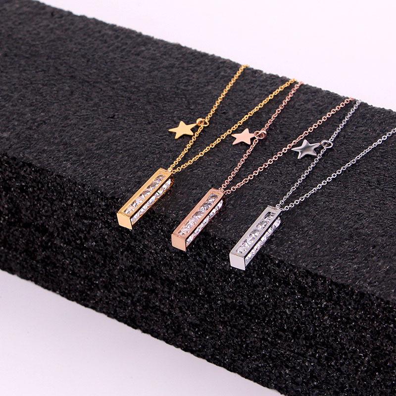 Pendant Necklaces Fashion Stainless Steel Love Cubic Zirconia Geometric Cube Star Rose Gold Color Women Female Gift
Pendant Necklaces Fashion Stainless Steel Love Cubic Zirconia Geometric Cube Star Rose Gold Color Women Female Gift