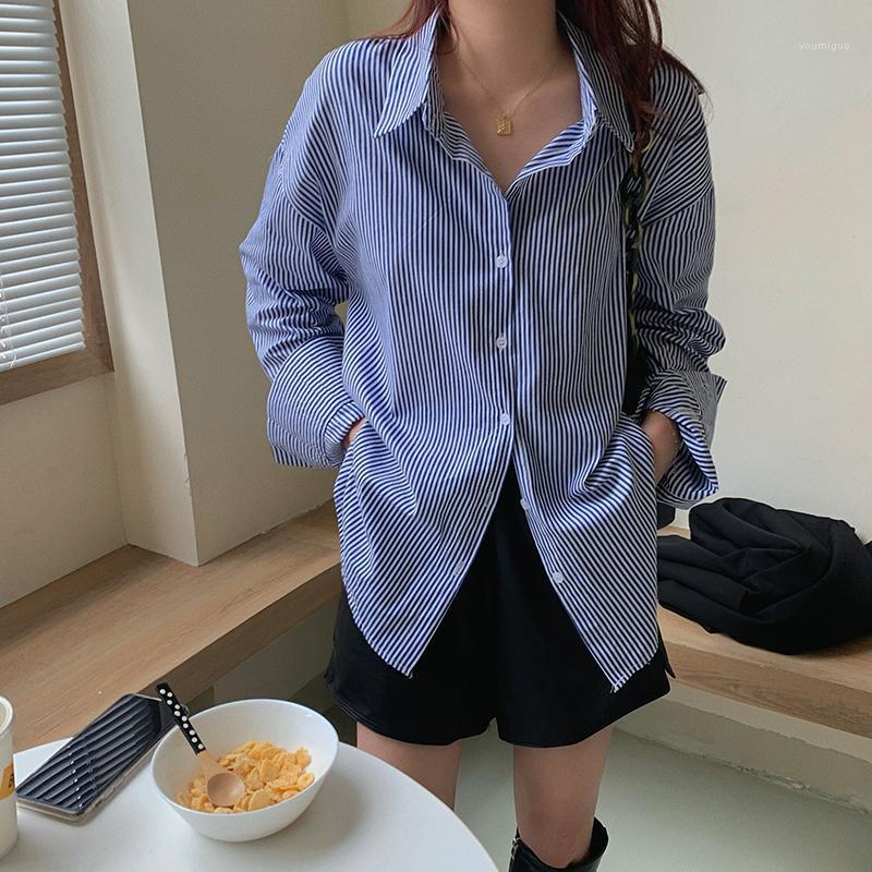 Spring Blue Striped Chemise Longue Femme Korean Retro Loose Blouse Shirts Button Up Long Sleeve Womens Top And Women's Blouses &, Black striped
Spring Blue Striped Chemise Longue Femme Korean Retro Loose Blouse Shirts Button Up Long Sleeve Womens Top And Women's Blouses &, Black striped