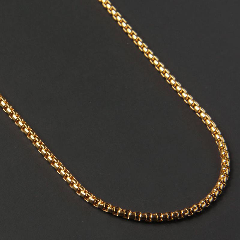 Classic 2mm Black Box Chain Necklace Men Titanium Steel For Jewelry